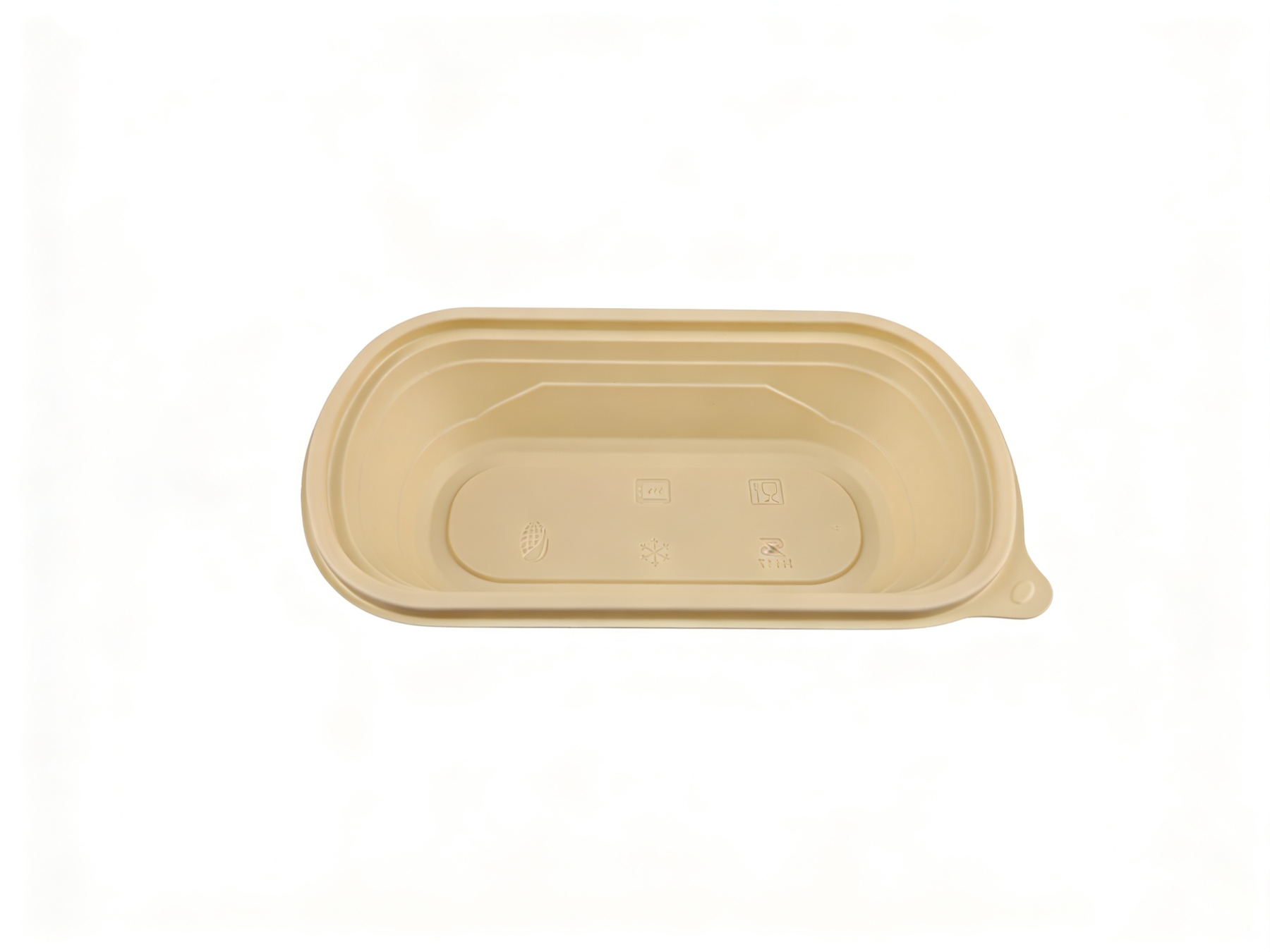 米色 PP 长形打包盒（上 24.6×14.6cm / 下 17.5×7cm / 高 5.2cm）| 耐热防漏 | 外卖餐饮适用