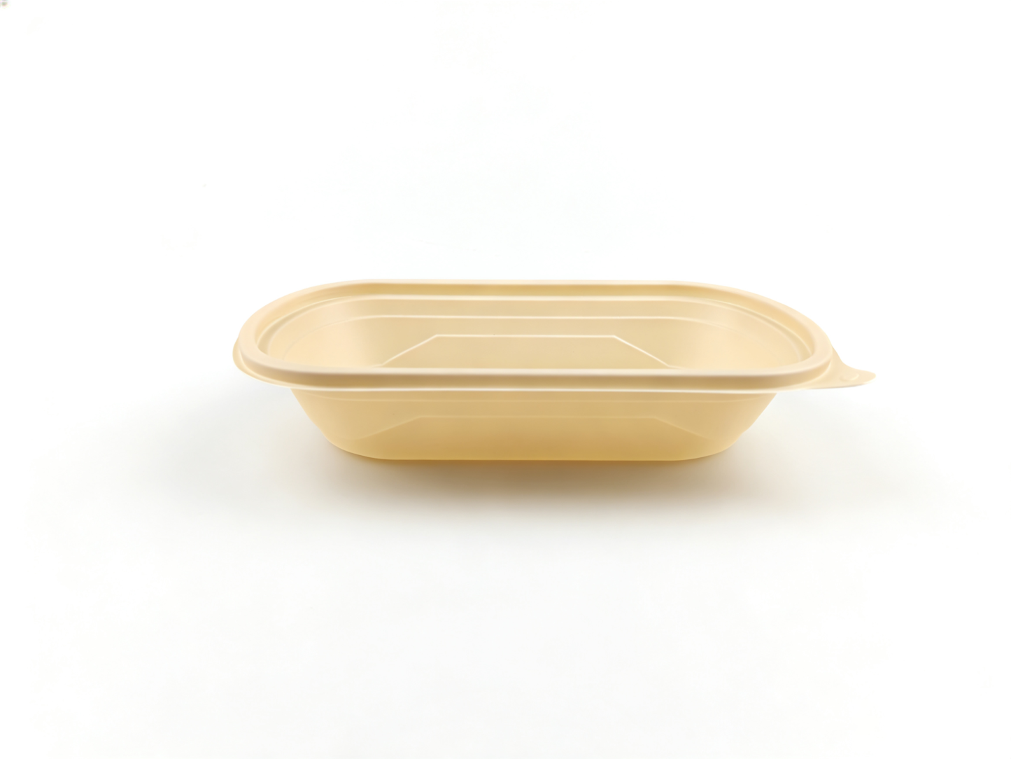 米色 PP 长形打包盒（上 24.6×14.6cm / 下 17.5×7cm / 高 5.2cm）| 耐热防漏 | 外卖餐饮适用