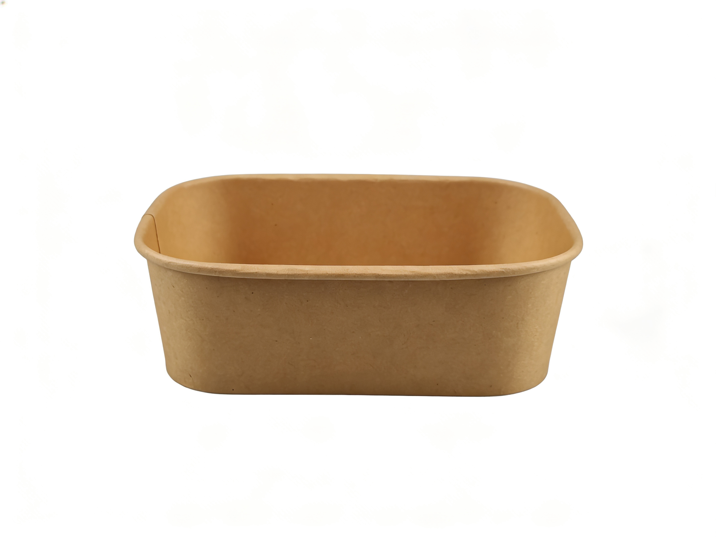 棕色 16.8×12.5×5.5cm 牛皮纸椭圆餐盒 | 环保防油餐食分装 | 外卖打包适用