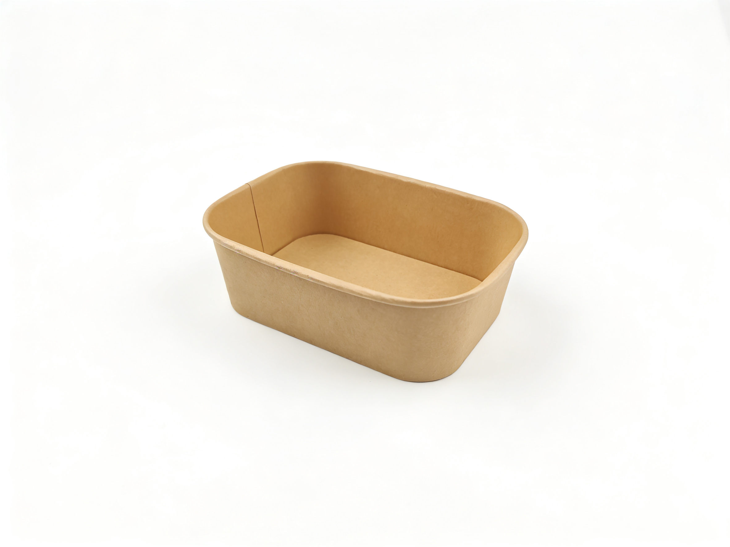 棕色 16.8×12.5×5.5cm 牛皮纸椭圆餐盒 | 环保防油餐食分装 | 外卖打包适用