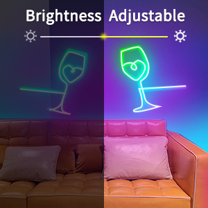 50FT Led Neon Strip Light Brightness can be adjusted