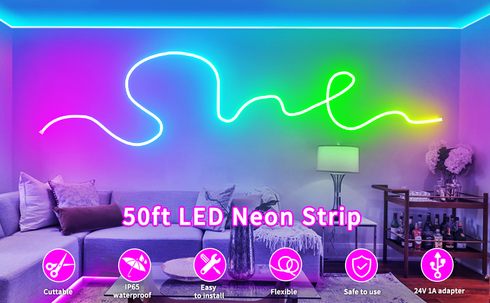 50FT Led Neon Strip Light