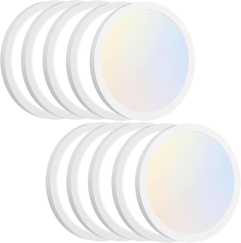 Brightever 4Pack LED Flush Mount Ceiling Light Fixture, 12 Inch 24W, Super Slim 0.67 Inch, 3200LM, Dimmable & 2700K-6500K 5 Color Selectable LED Ceiling Lights for Bedroom