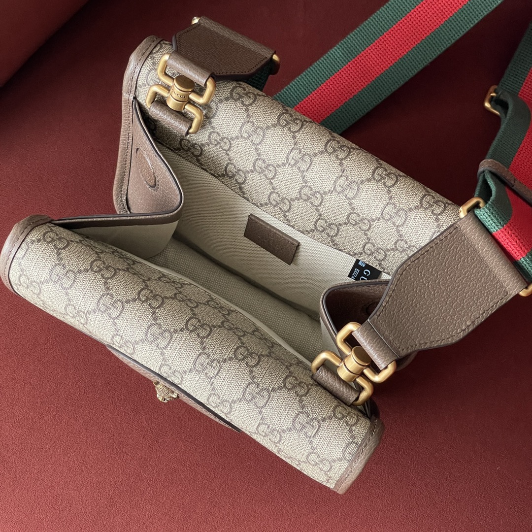 GG supreme 型号：501050🐯虎头腰包尺寸：22*16.5*4cm 原厂皮 古铜五金 最高版本全套最新绿色系列环保包装