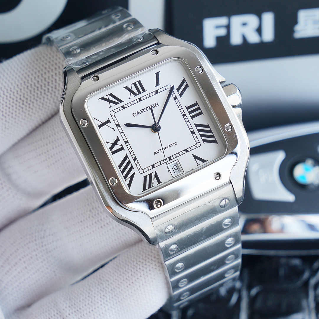 【TW Factory】最高版本 卡家Cartier新款山度士，精彩演绎经典！正品开模， 【机芯】采用广受复刻界推崇的2824自动上旋机芯，直径39.8×47.5×9.08，316L精钢表带，蓝宝石水晶玻璃，防水150米，顶级复刻！TW 诚意之作 打造属于您的DNA 欢迎各路表友品鉴！⚠️请认准独家品质
