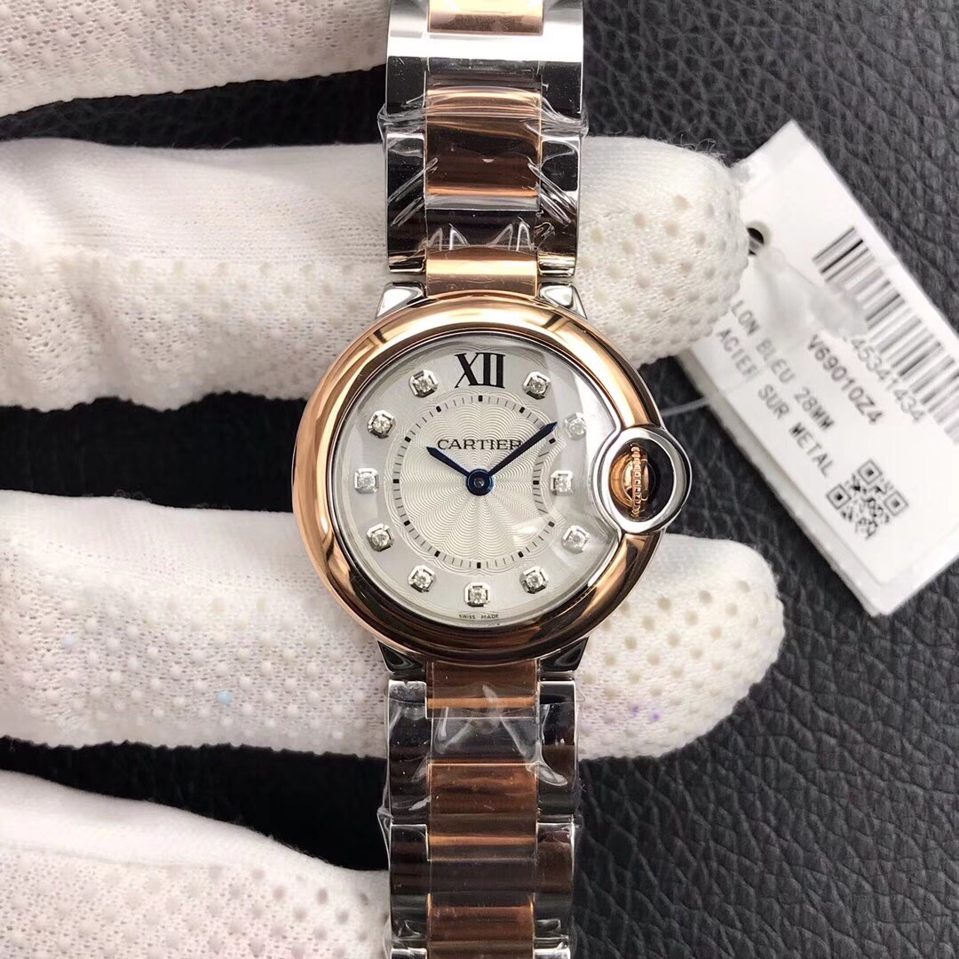 卡地亚 小气球 为性价比最好的女款  瑞士朗达石英机芯 28mm 娇小玲珑  淬火蓝钢指针 表把头晶石由手工打磨而成