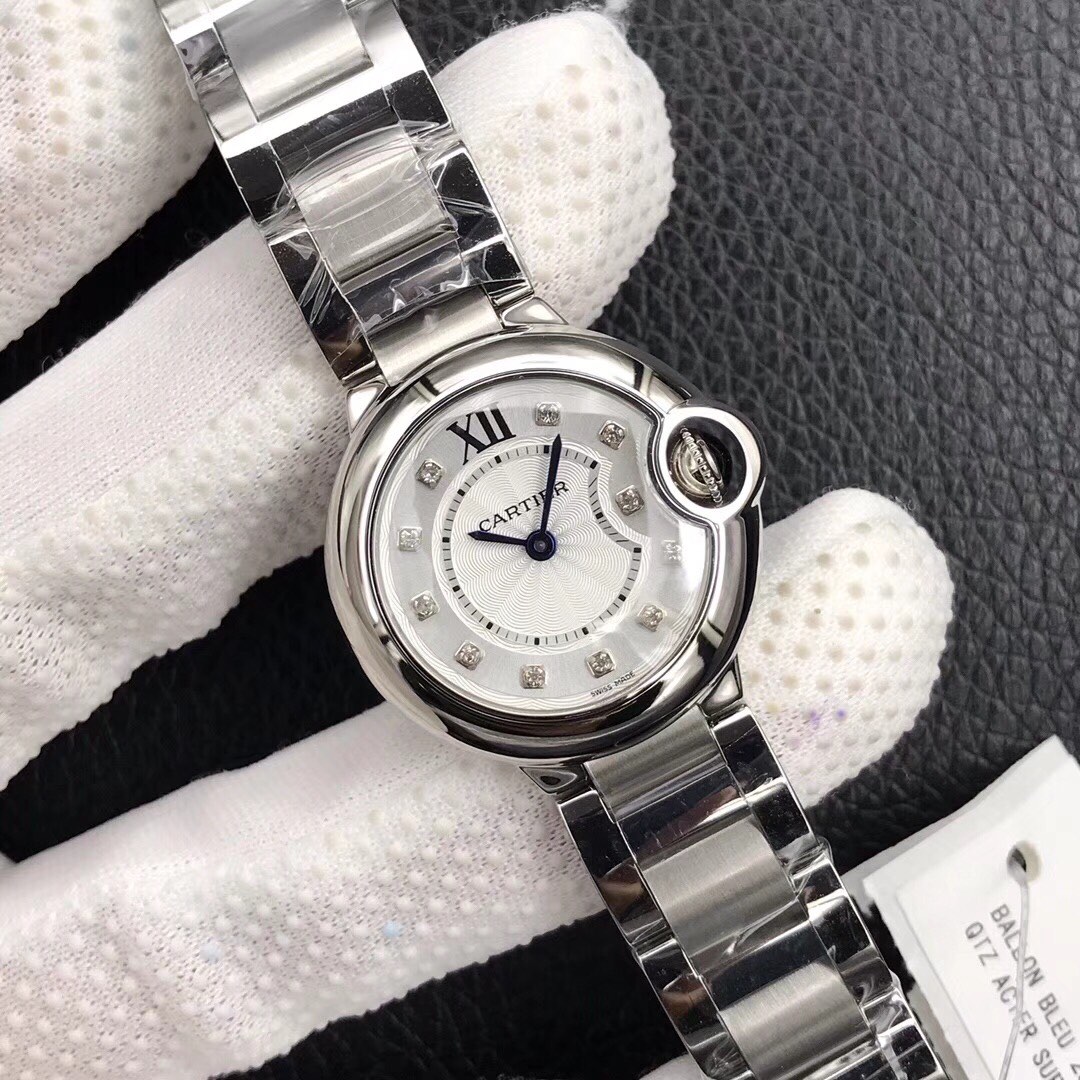 Cartier Ballon Bleu The most value-for-money ladies' watch Swiss Ronda quartz movement 28mm petite and dainty Quenched blue steel hands Crystal crown hand-polished