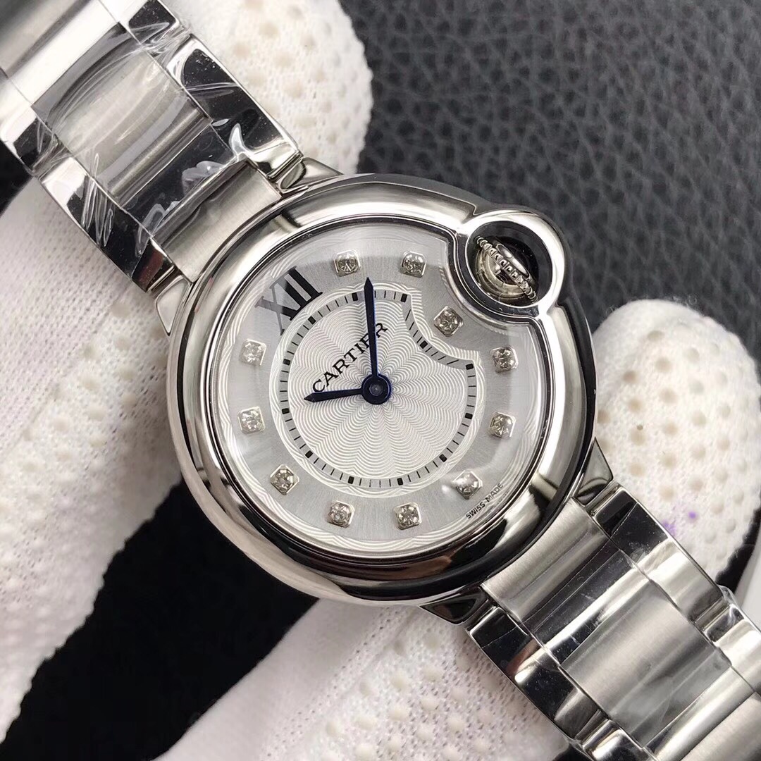 Cartier Ballon Bleu The most value-for-money ladies' watch Swiss Ronda quartz movement 28mm petite and dainty Quenched blue steel hands Crystal crown hand-polished