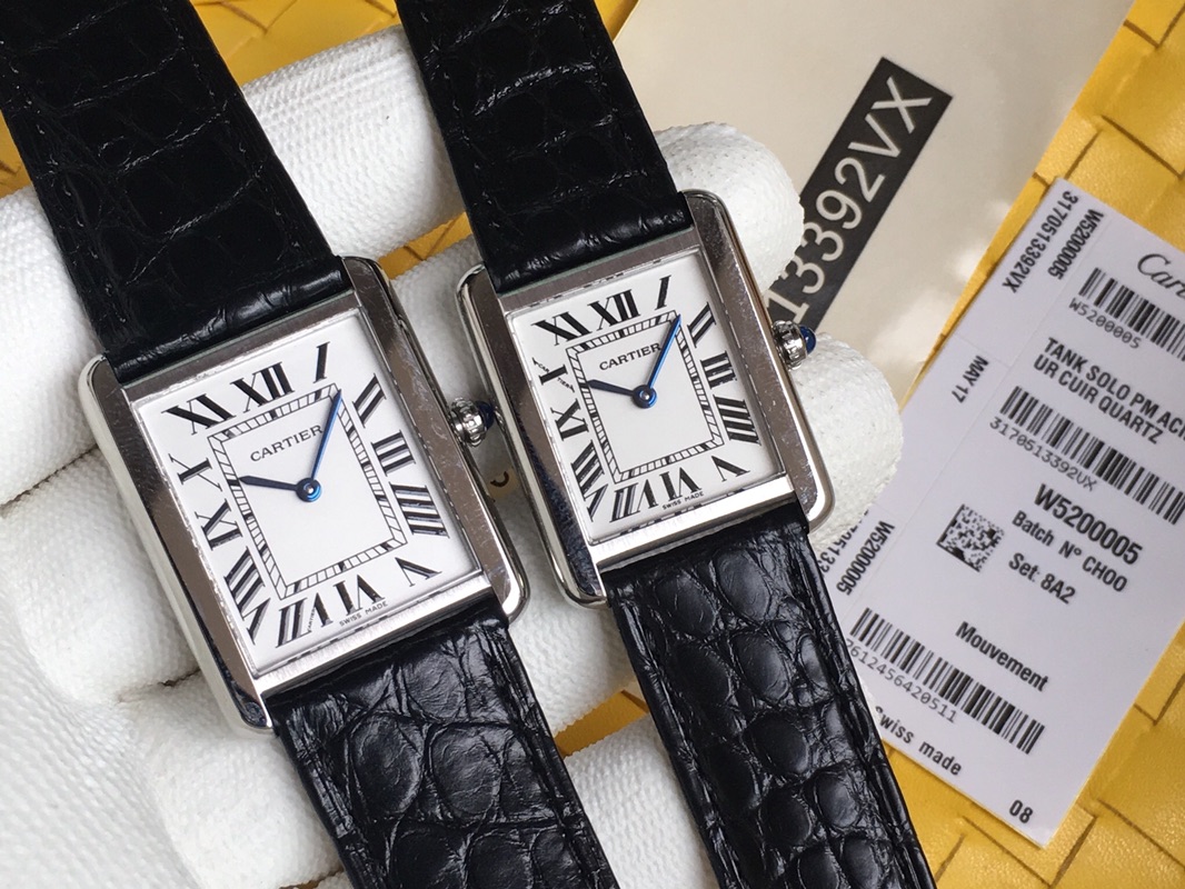Cartier Solo Tank Player Customised Ladies' Watch Authentic fully disassembled moulding Compatible with genuine components Quenched blue steel hands Genuine screws on case sides Micro-curved profile matching originals Paired with authentic American alliga