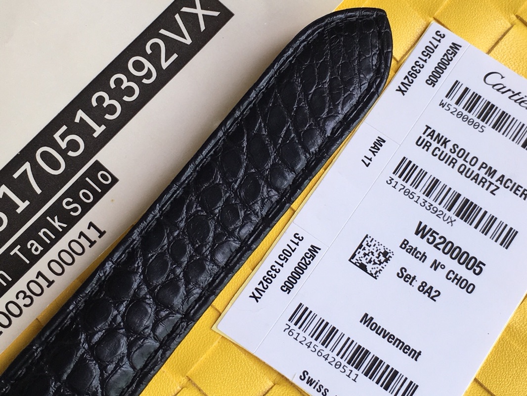 Cartier Solo Tank Player Customised Ladies' Watch Authentic fully disassembled moulding Compatible with genuine components Quenched blue steel hands Genuine screws on case sides Micro-curved profile matching originals Paired with authentic American alliga