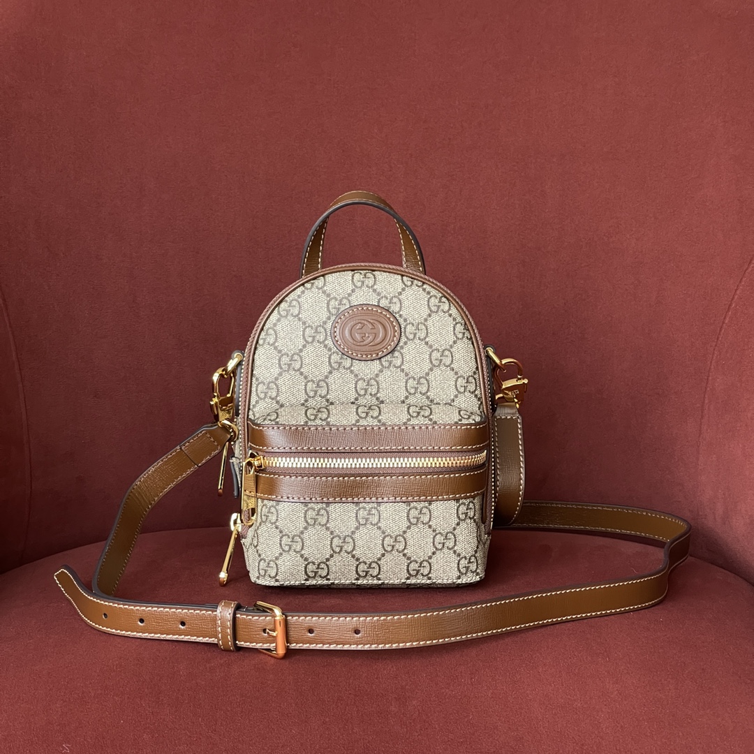 Genuine Leather Model: 725654 Dimensions: 15 x 9 x 8 cm Crafted from GG Supreme canvas with brown leather piping, this versatile bag can be worn around the waist or crossbody. The brand successfully reimagines a classic silhouette with this piece. It feat