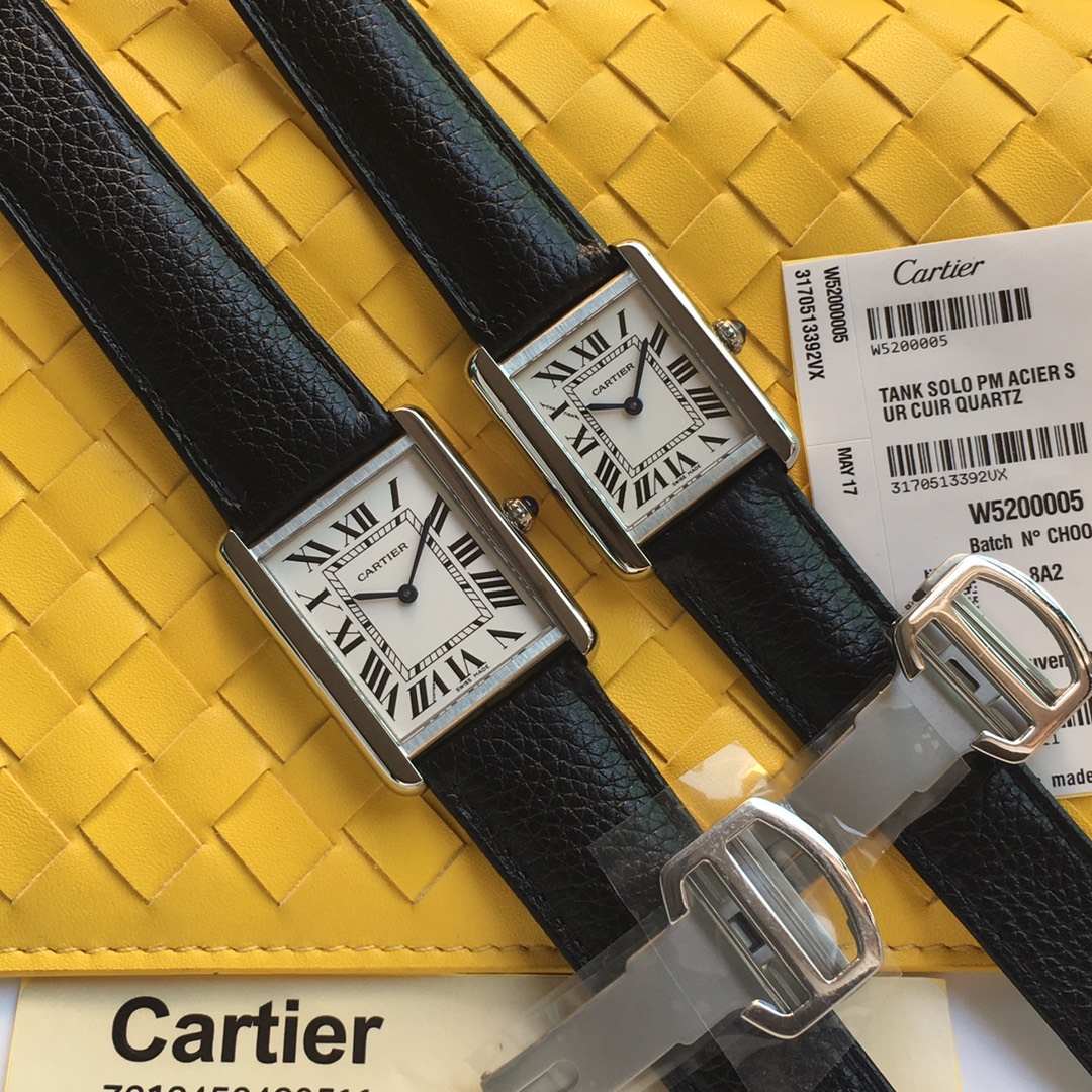 Cartier Solo Tank Ladies' Watch Medium and Small Sizes 27*34mm 24*31mm This is the finest adornment for a lady's wrist.