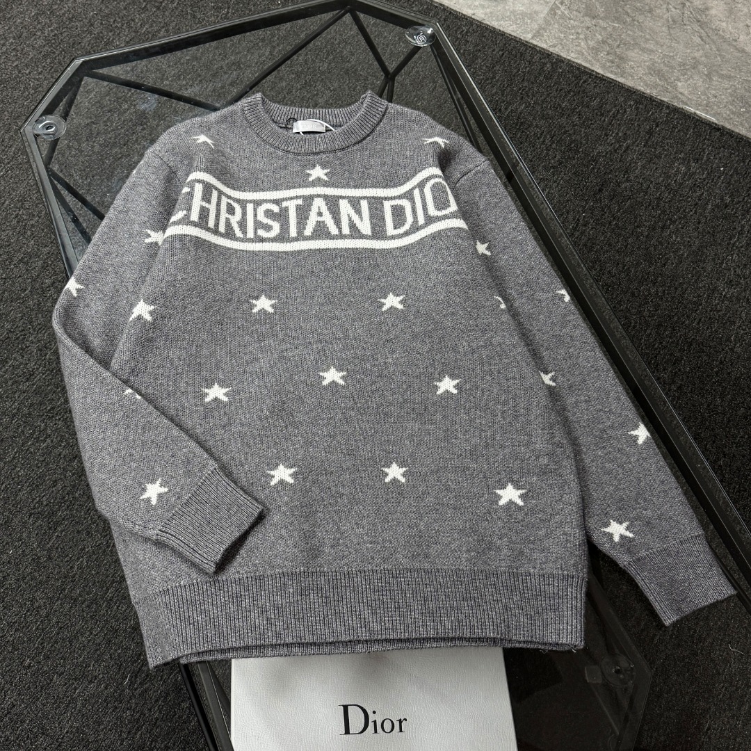  DIOR 26 High-End Jacquard Wool Knit Sweater