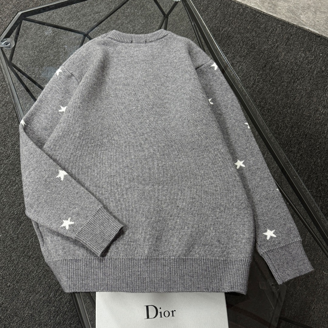  DIOR 26 High-End Jacquard Wool Knit Sweater