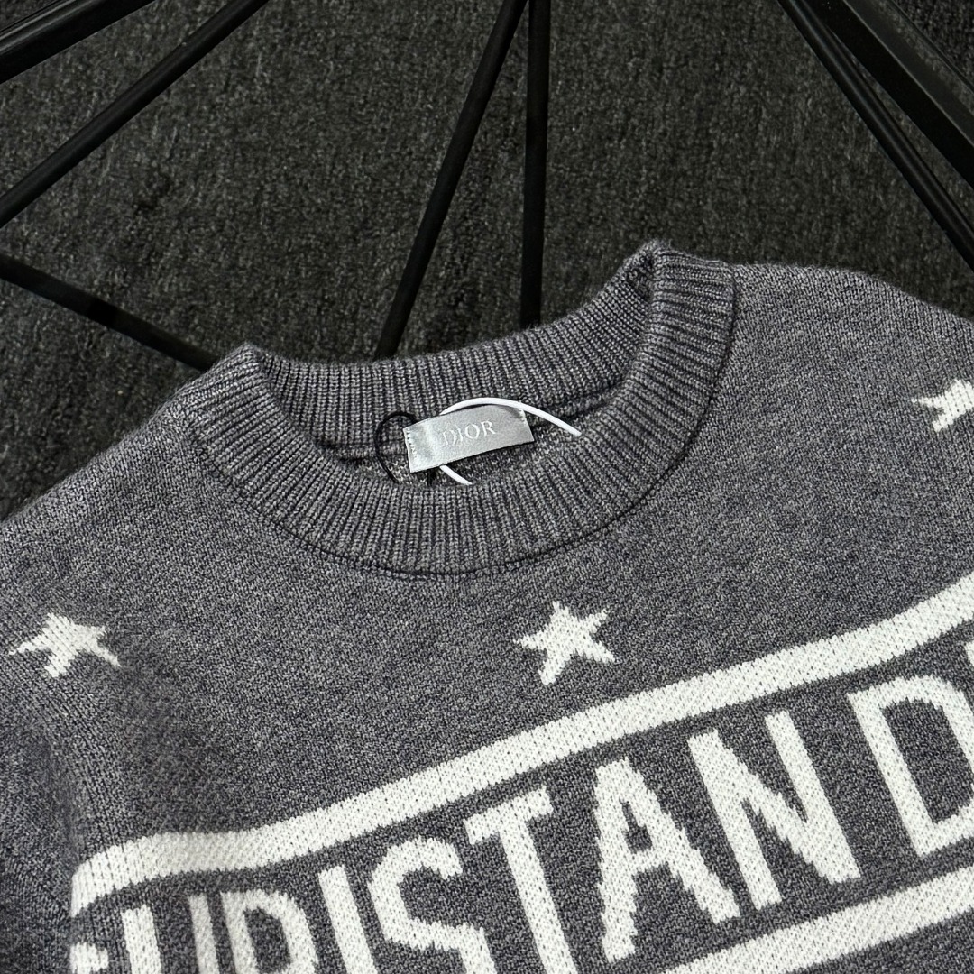  DIOR 26 High-End Jacquard Wool Knit Sweater