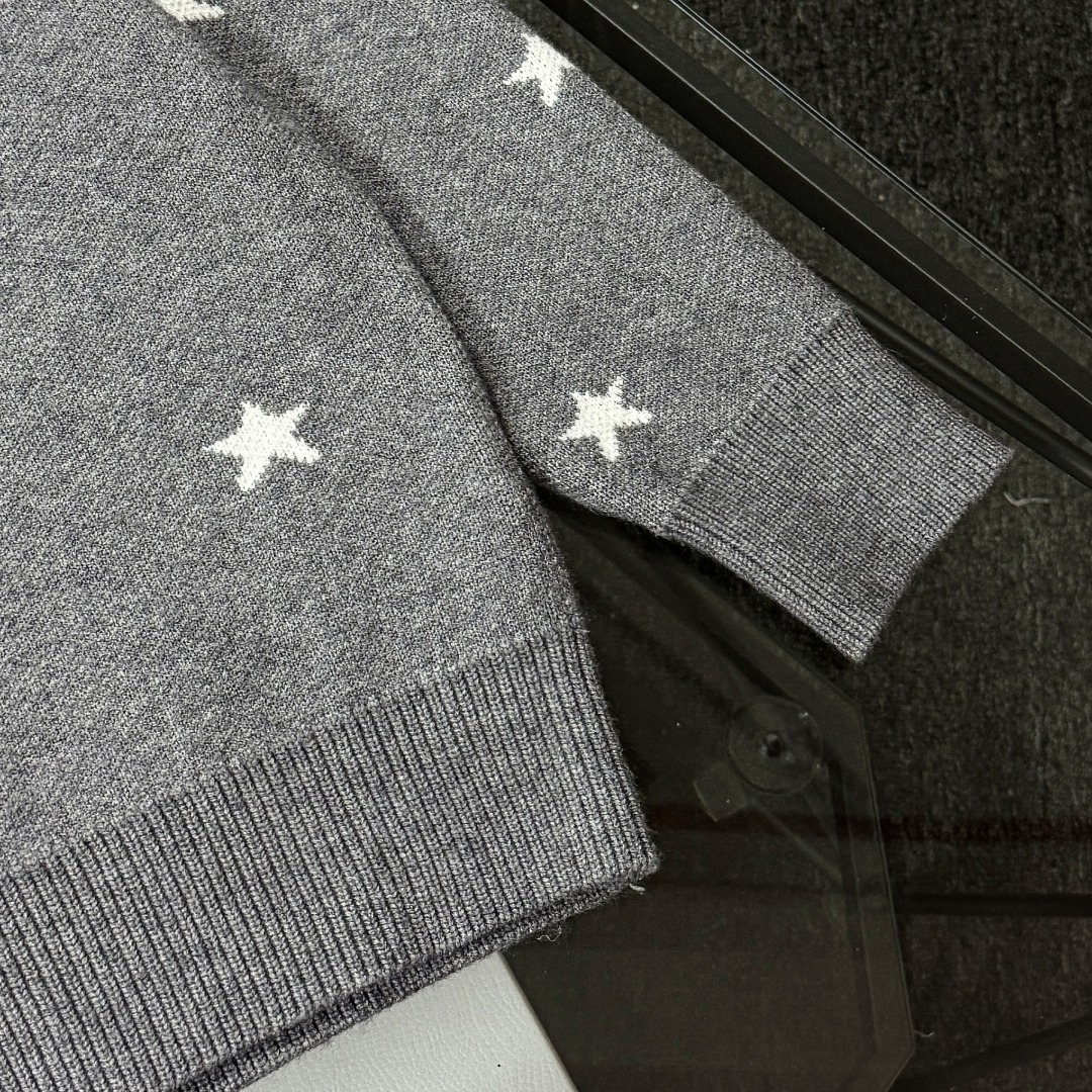  DIOR 26 High-End Jacquard Wool Knit Sweater