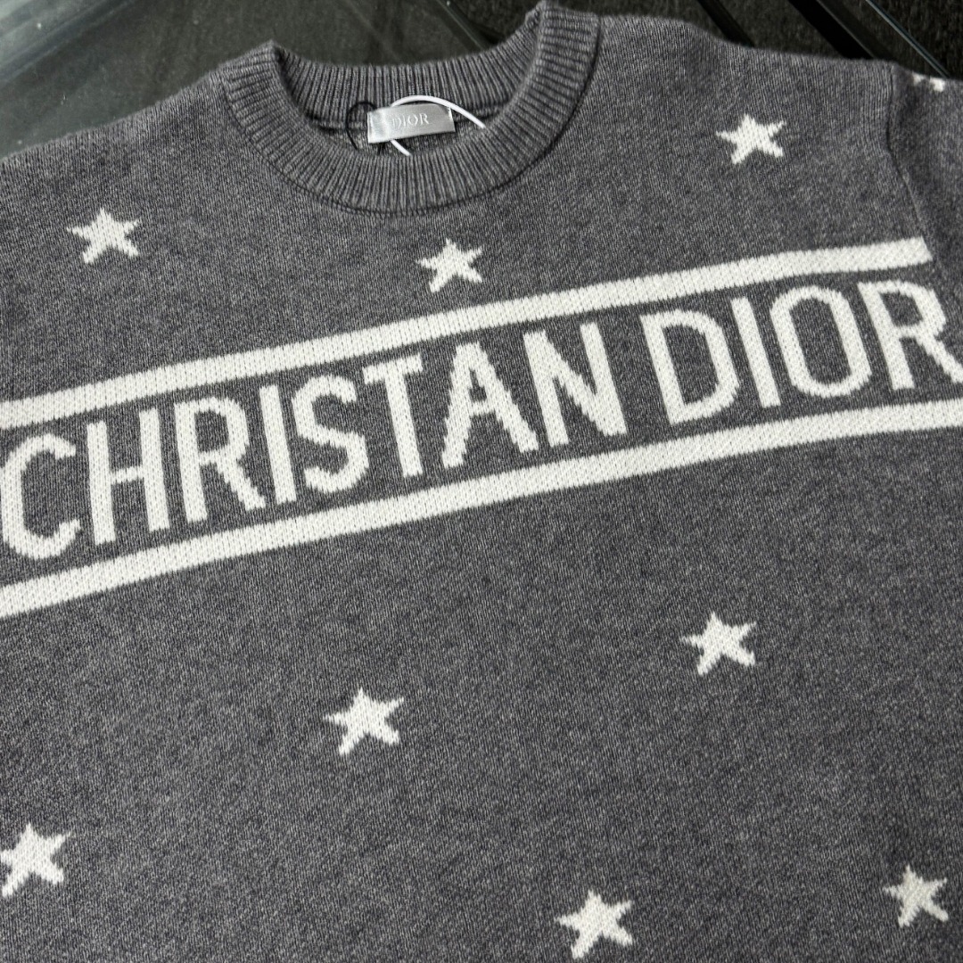  DIOR 26 High-End Jacquard Wool Knit Sweater