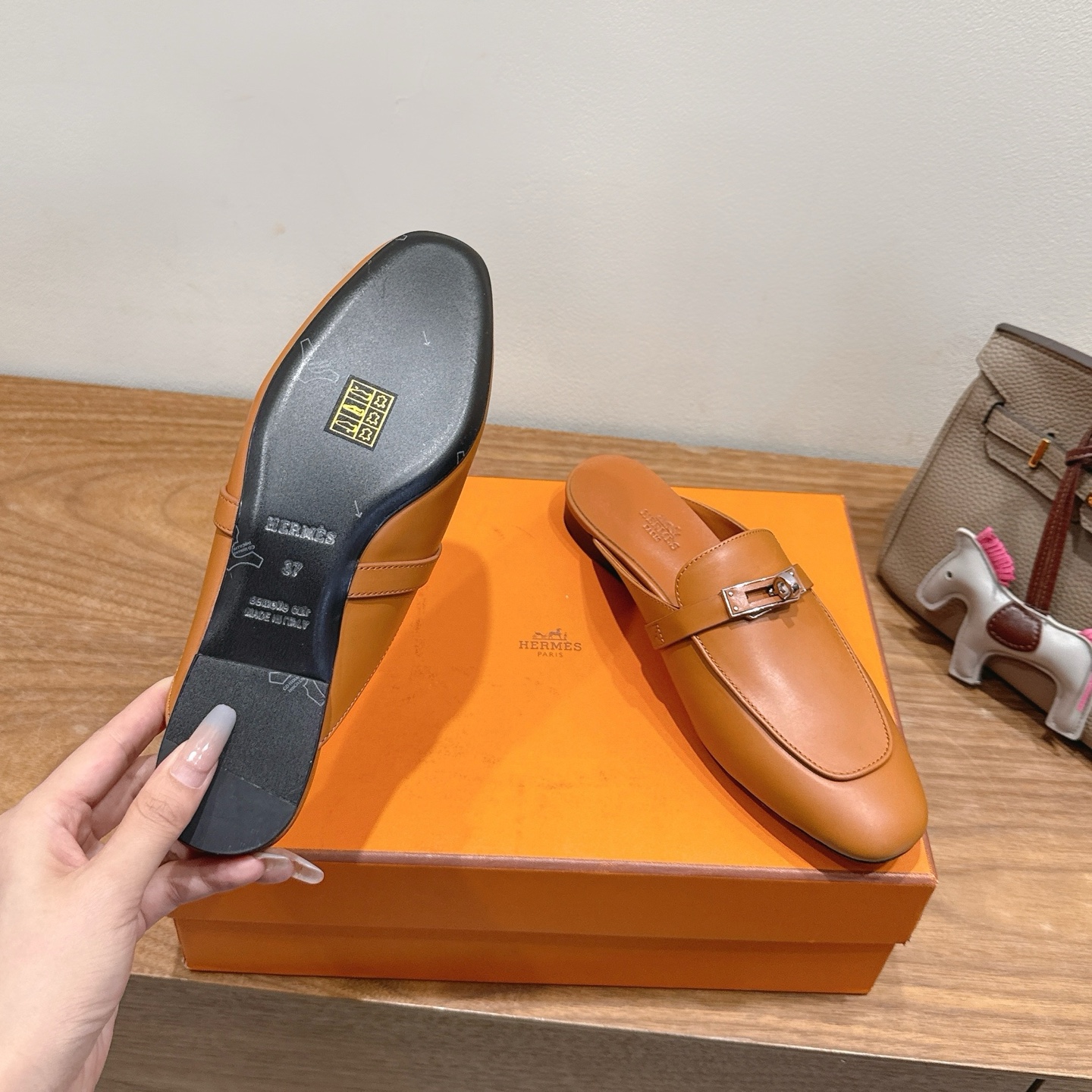Hermès Kelly Buckle-Front Mule