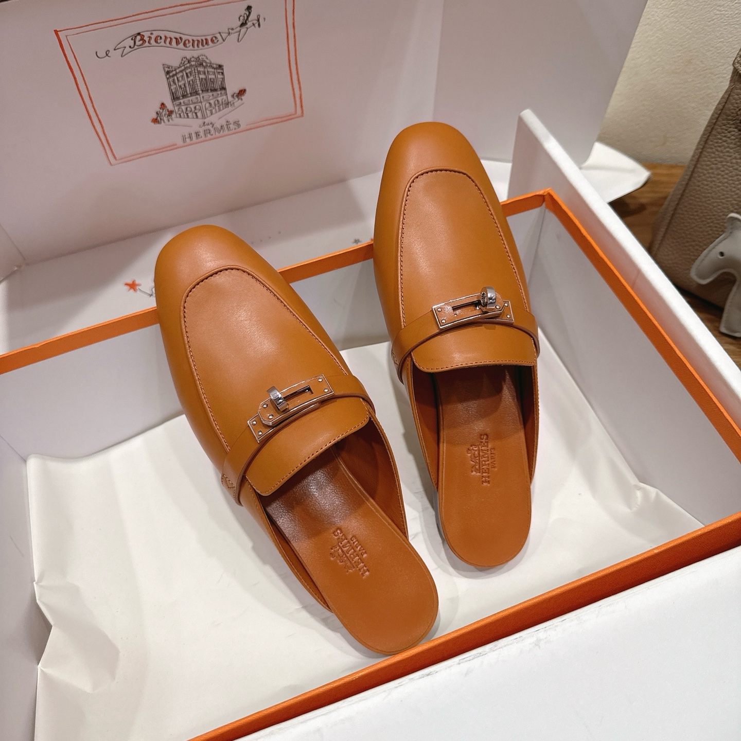 Hermès Kelly Buckle-Front Mule