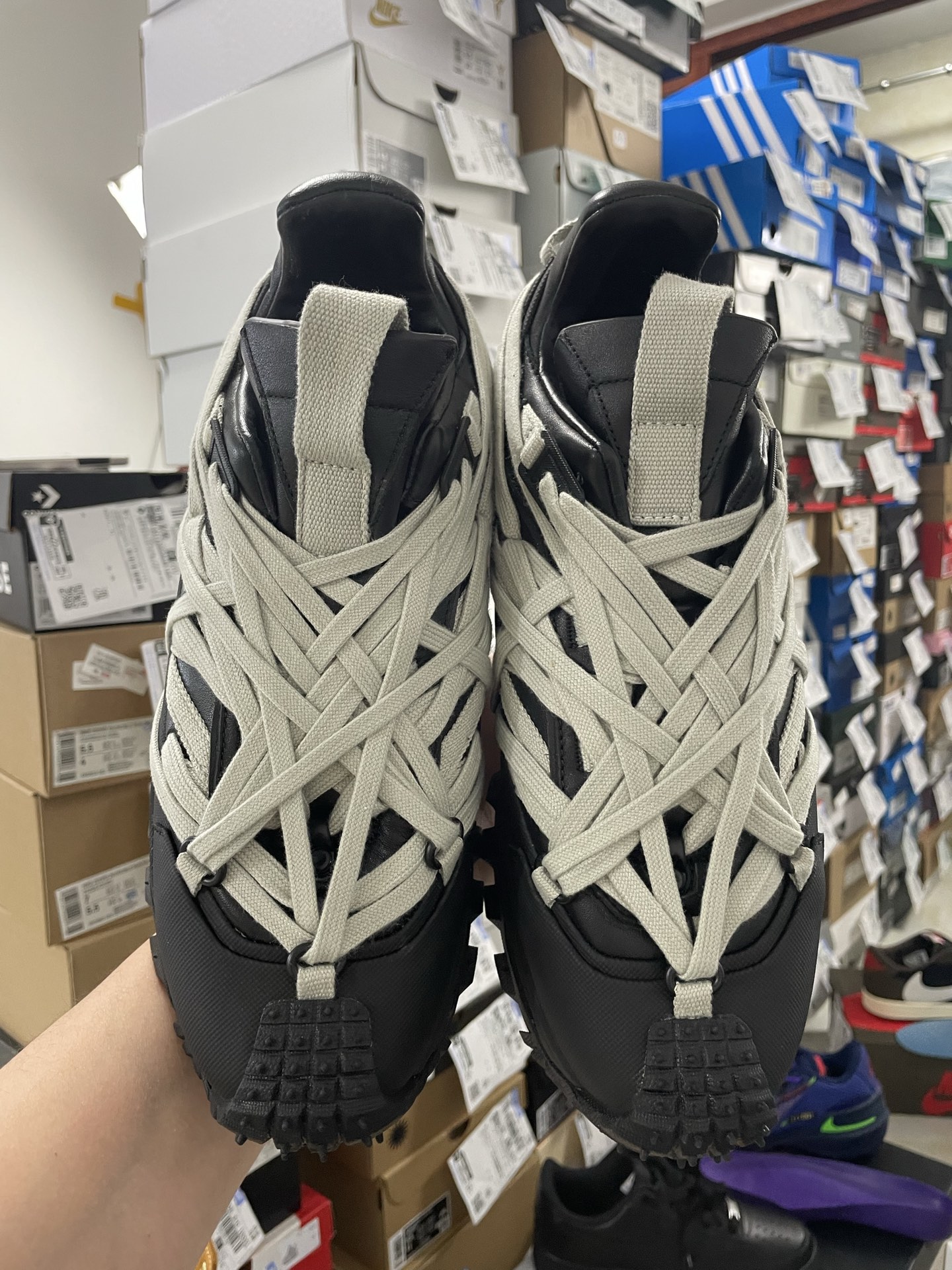 Moncler + Rick Owens Trailgrip MEGALACE Leather Sneakers for Men and Women