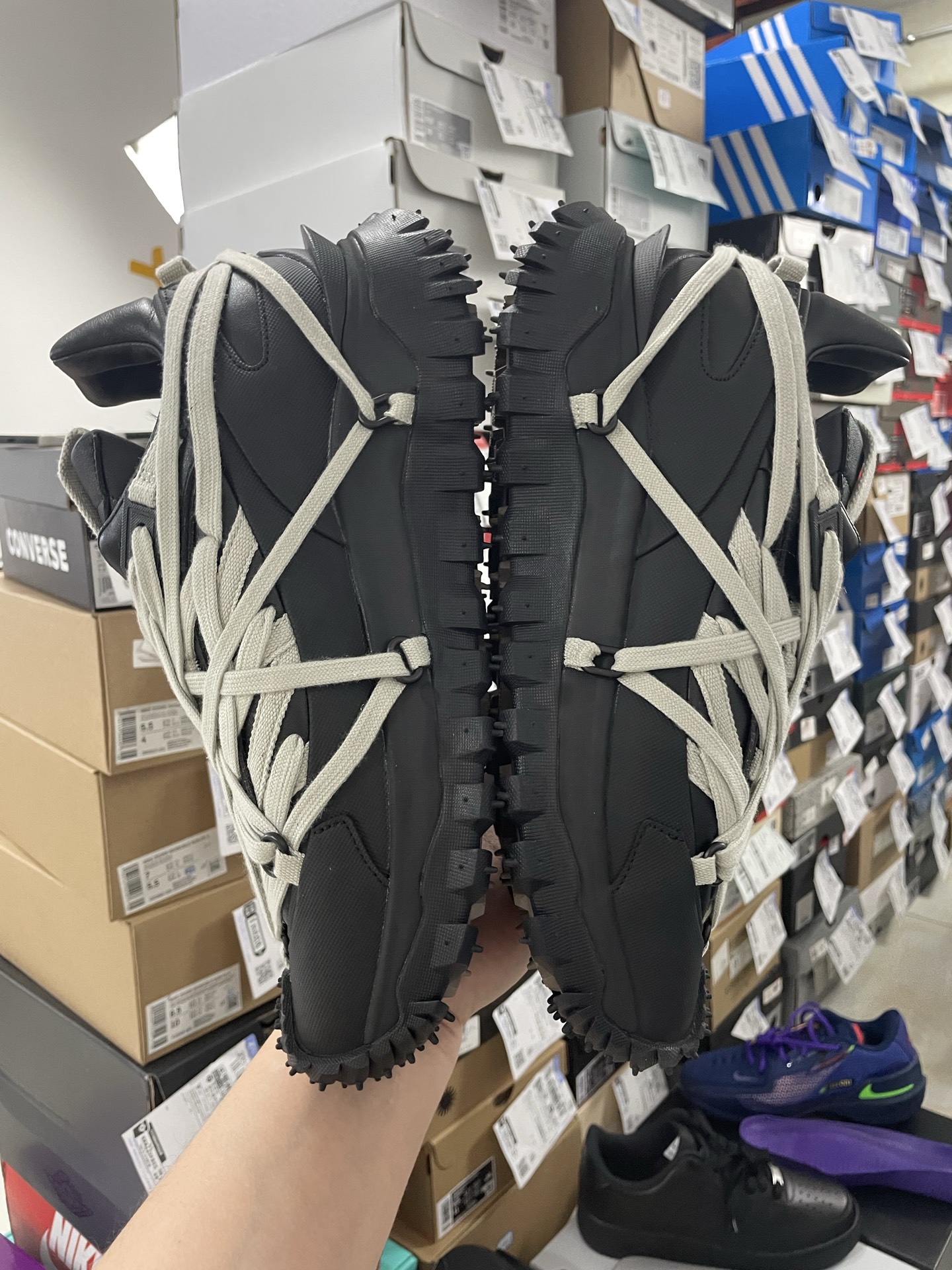 Moncler + Rick Owens Trailgrip MEGALACE Leather Sneakers for Men and Women