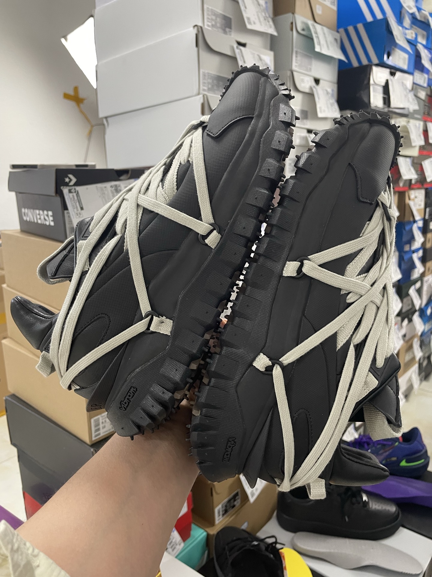 Moncler + Rick Owens Trailgrip MEGALACE Leather Sneakers for Men and Women