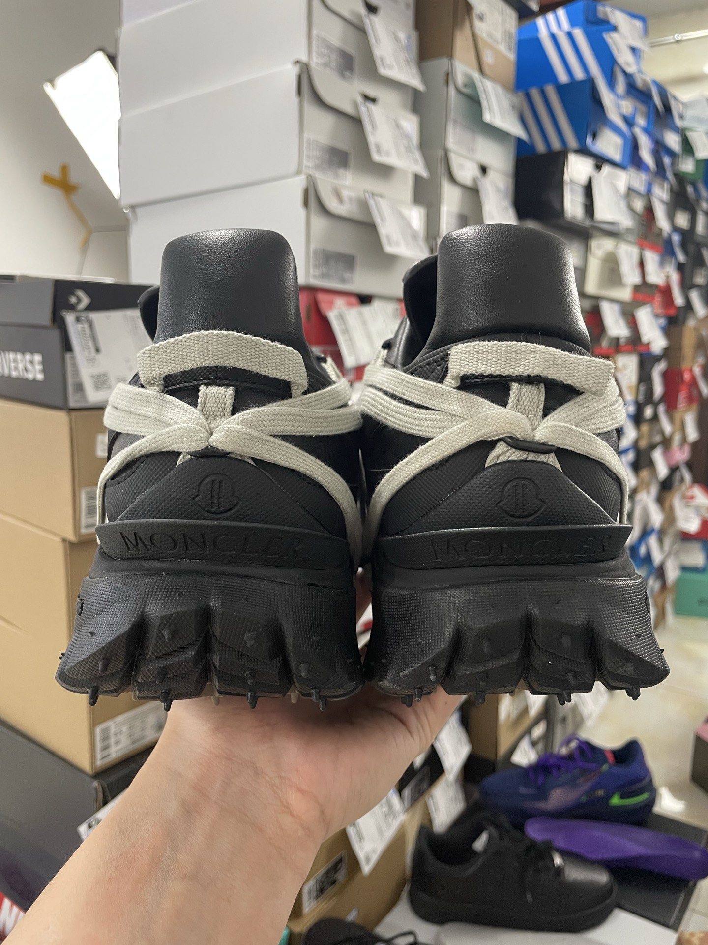 Moncler + Rick Owens Trailgrip MEGALACE Leather Sneakers for Men and Women