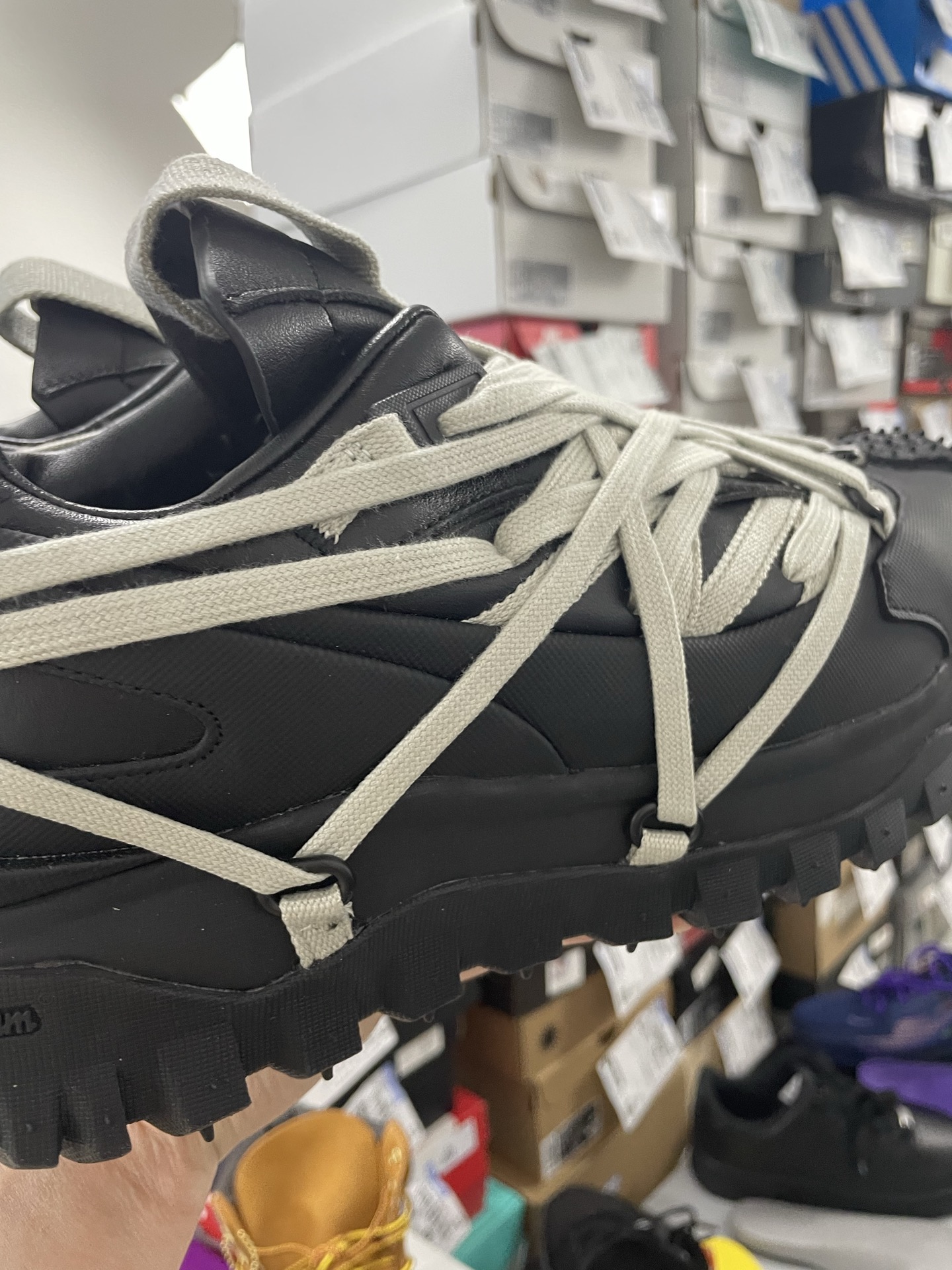 Moncler + Rick Owens Trailgrip MEGALACE Leather Sneakers for Men and Women