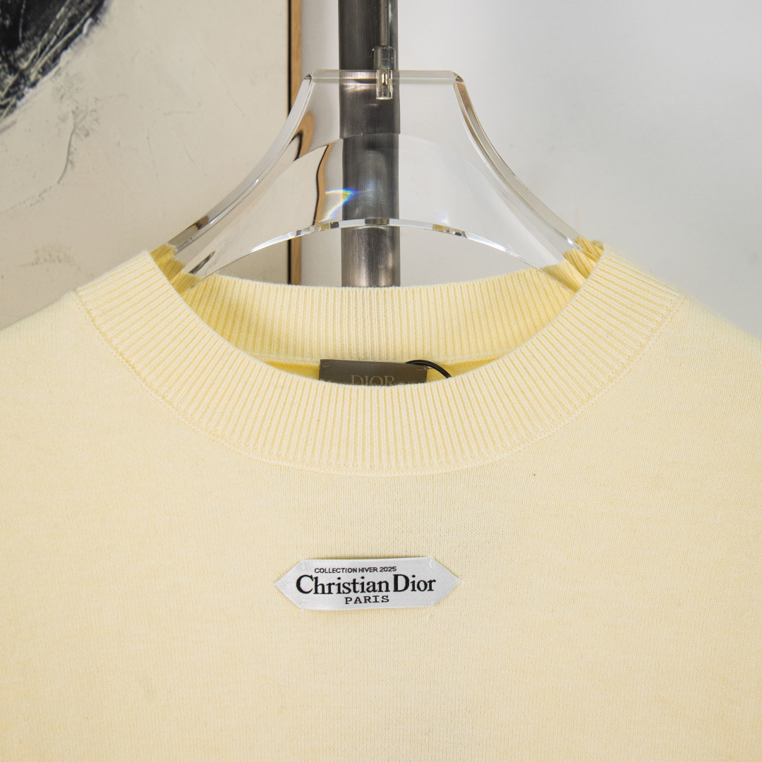 DIOR neckline fabric logo knit base layer