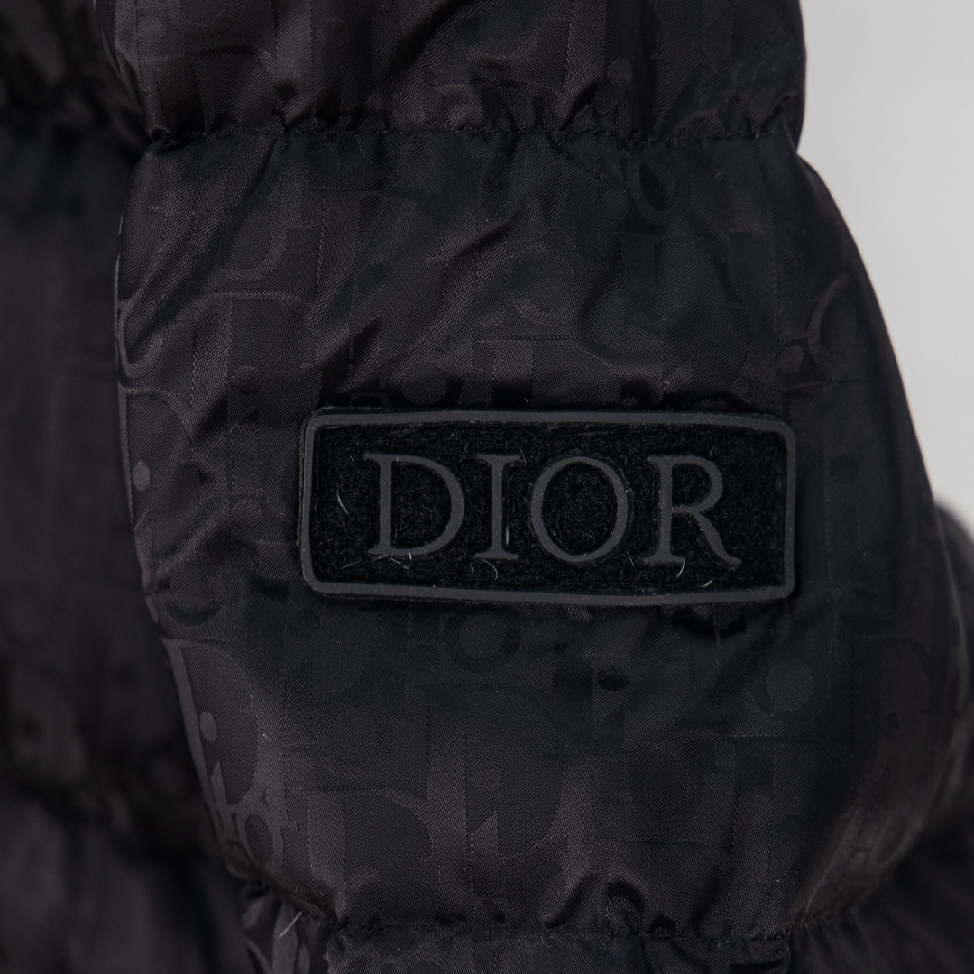 Dior 23FW Oblique monogrammed down jacket with stand-up collar