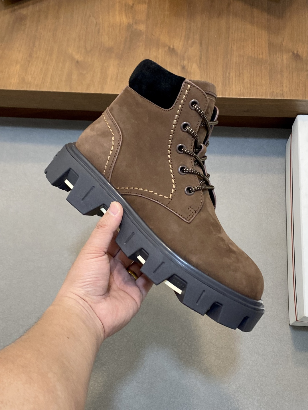 Moncler Peak Path Suede Lace-Up Boots