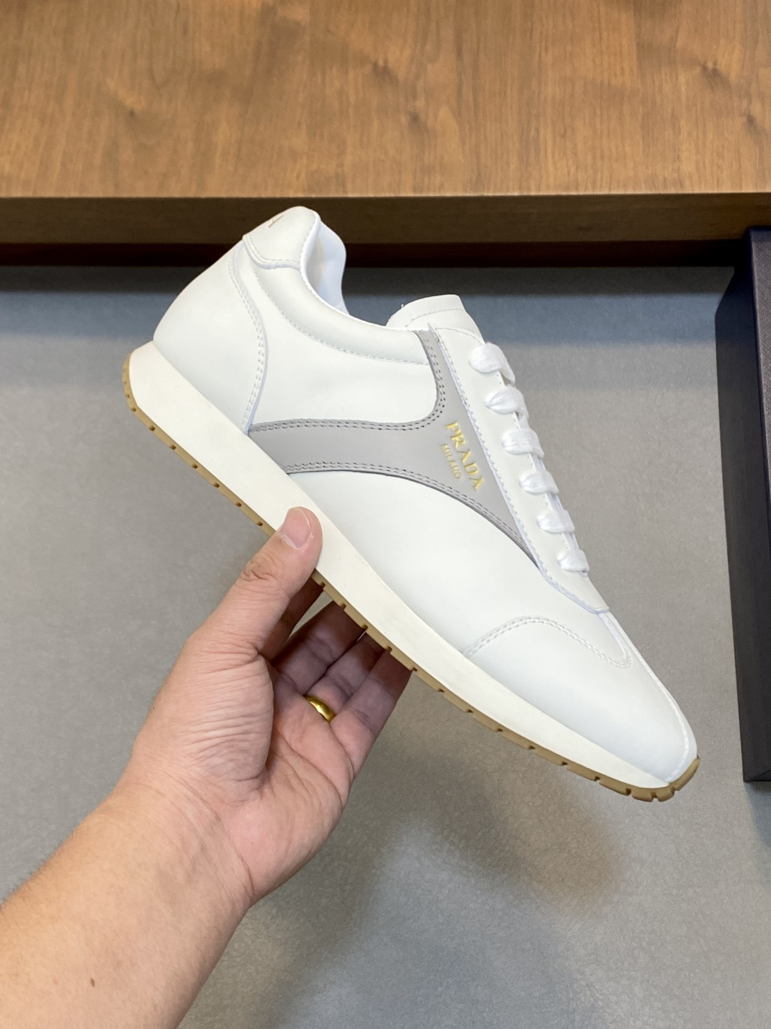 Prada America's Cup Leather Sneakers