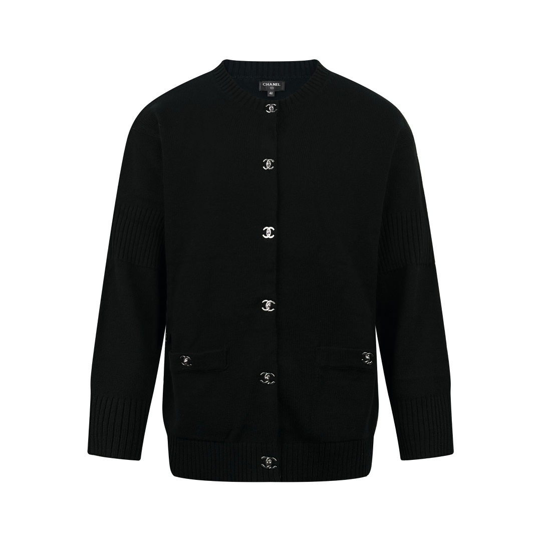 Chanel Iconic Double C Buttons/Soft Knit  Backpack Buckle Knit Cardigan