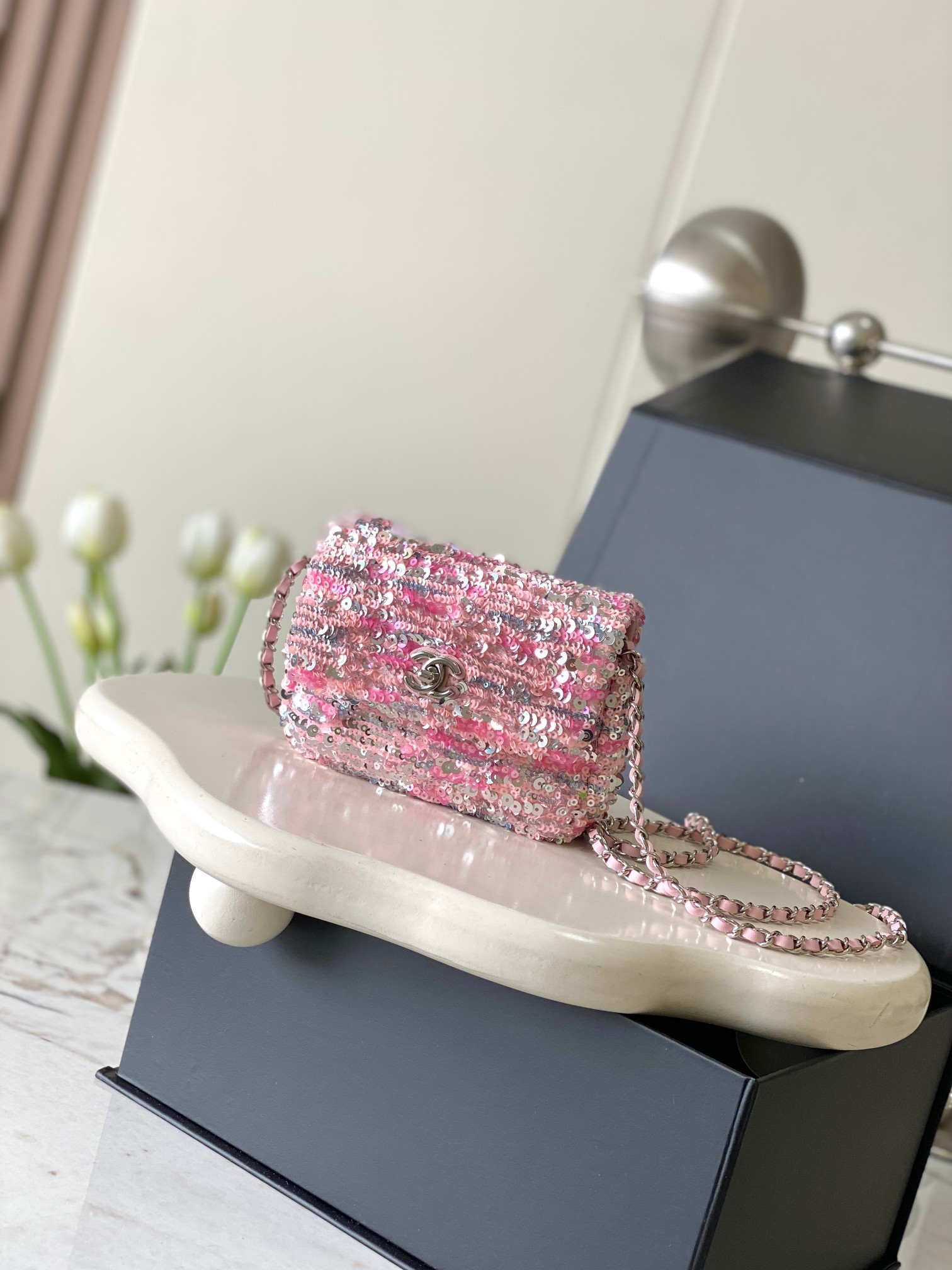 CHANEL Chain-Strap Sequined Mini Bag Dimensions: 13x3x10cm Style Number: 2788