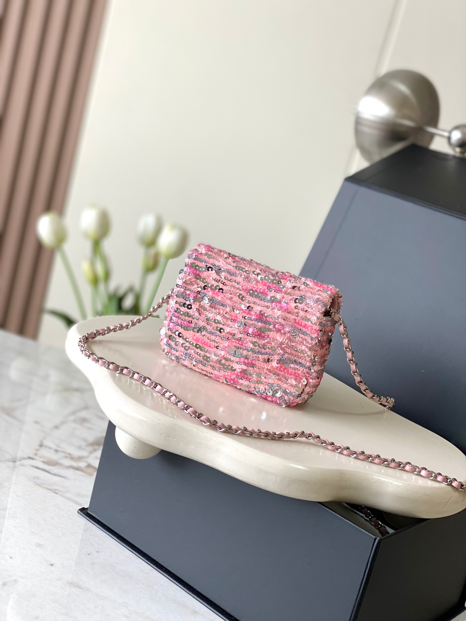 CHANEL Chain-Strap Sequined Mini Bag Dimensions: 13x3x10cm Style Number: 2788