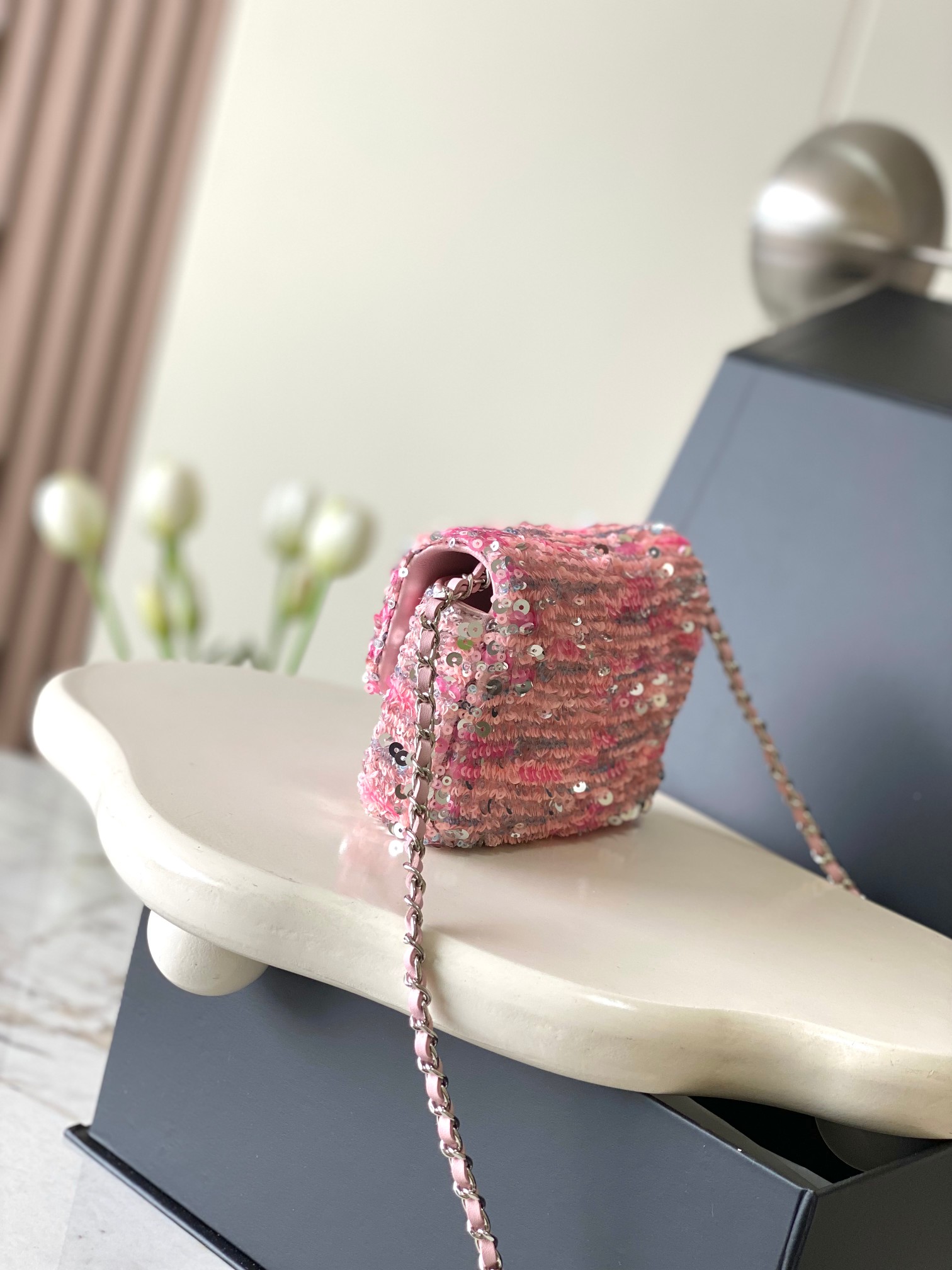 CHANEL Chain-Strap Sequined Mini Bag Dimensions: 13x3x10cm Style Number: 2788