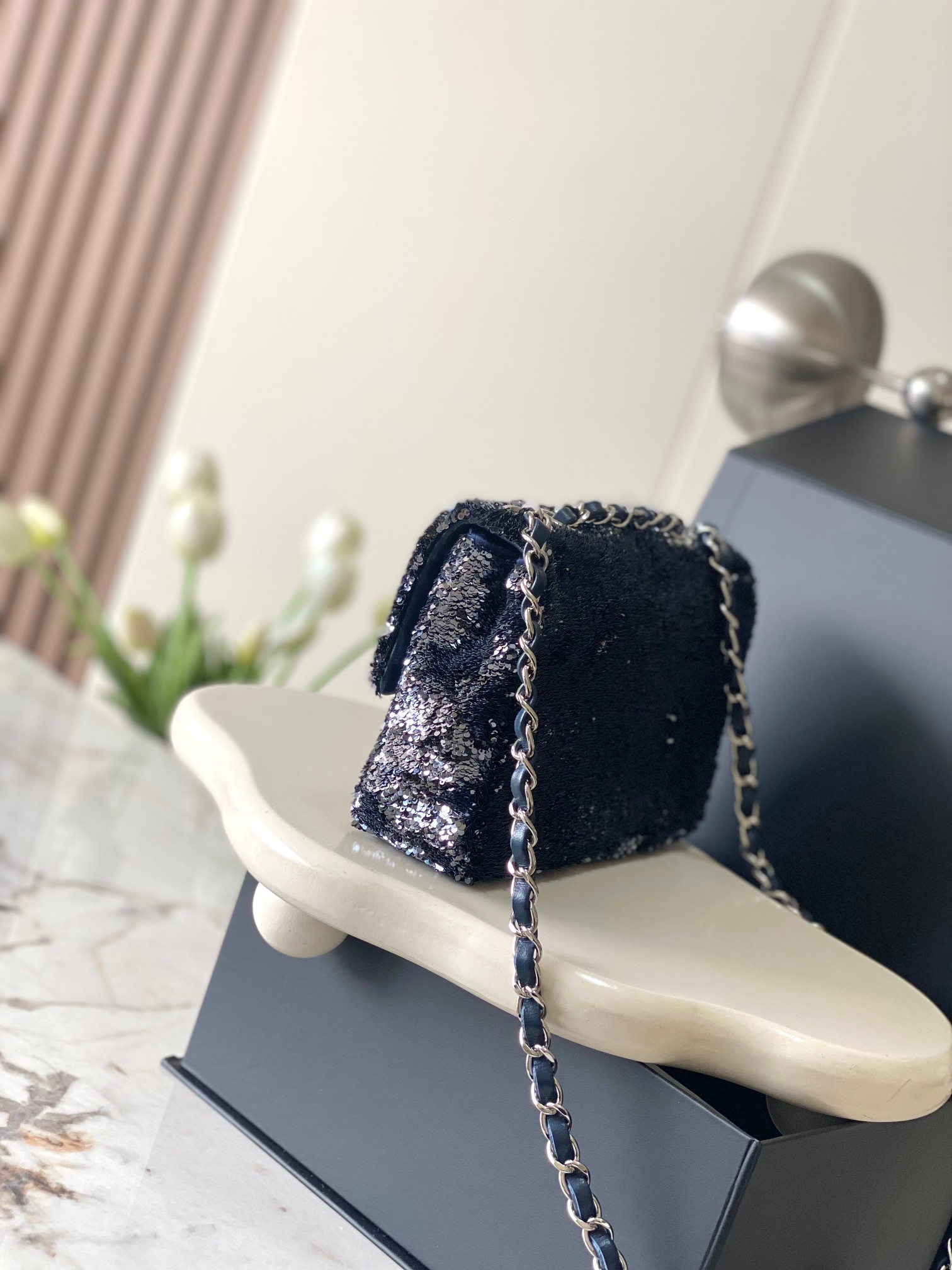 CHANEL MINI CF Sequined Evening Clutch Dimensions: 20x15x7cm Style Number: 4297