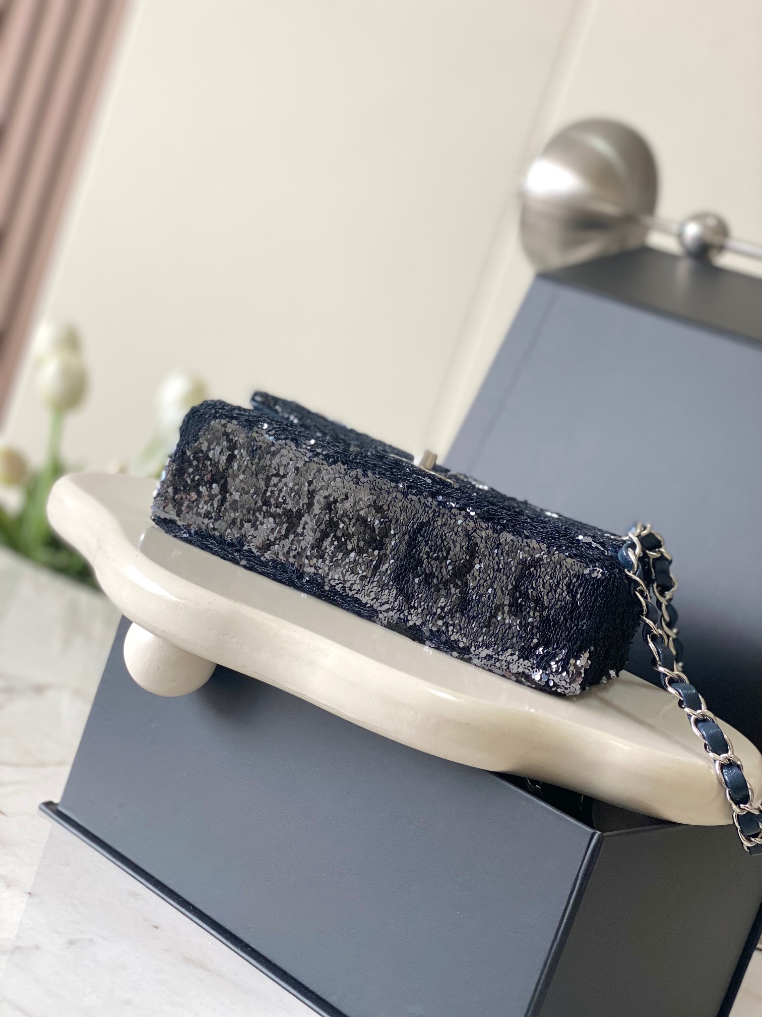 CHANEL MINI CF Sequined Evening Clutch Dimensions: 20x15x7cm Style Number: 4297