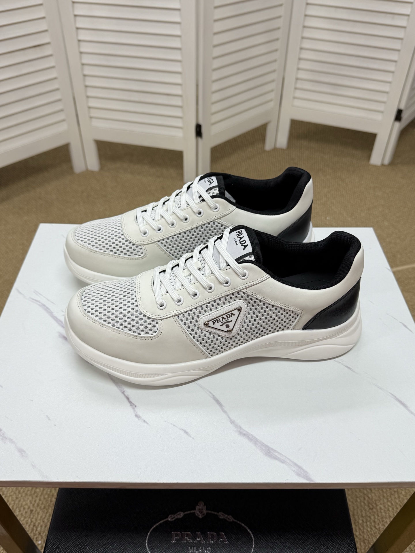 Prada Men's America's Cup Mesh Sneakers