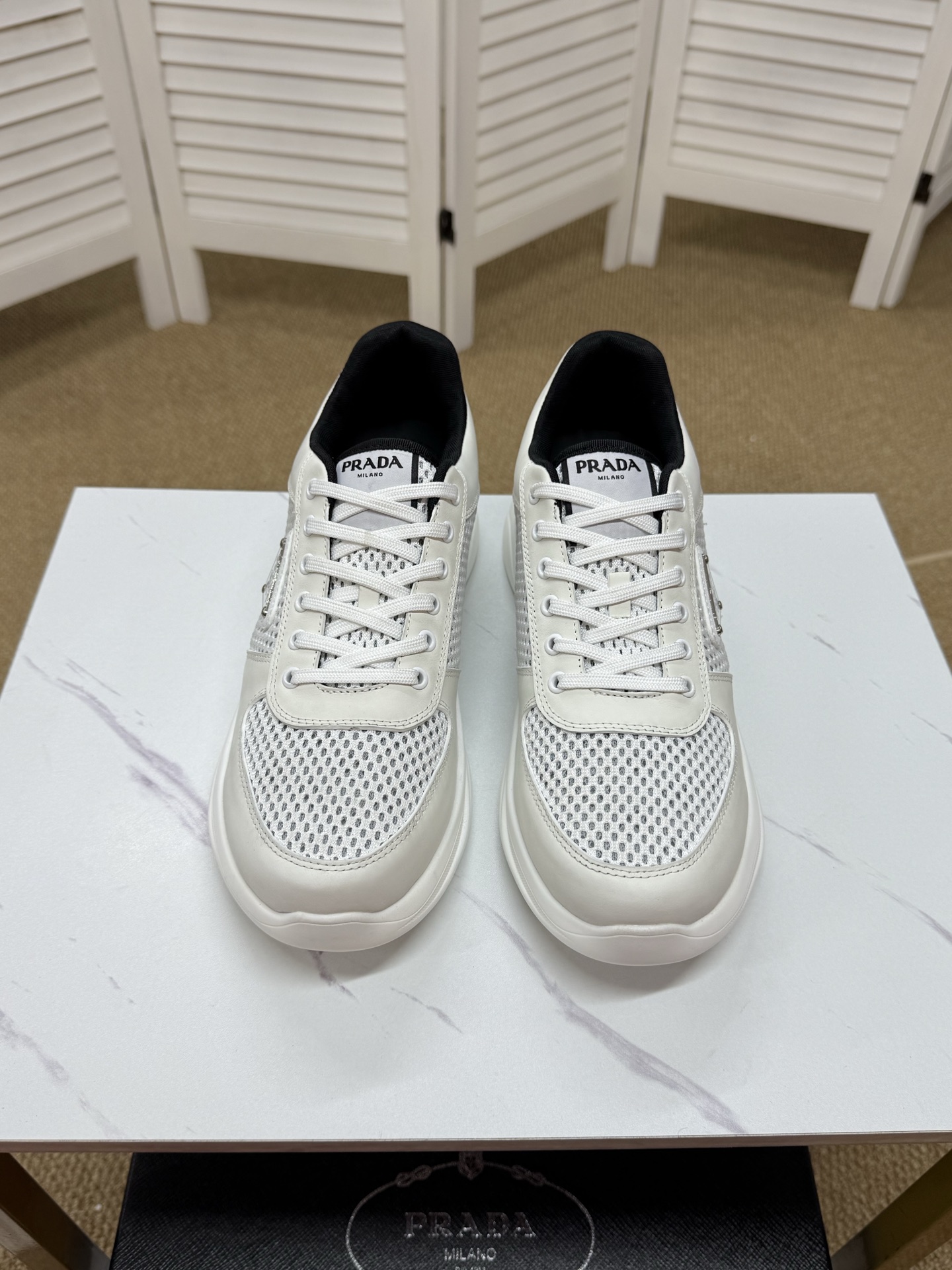 Prada Men's America's Cup Mesh Sneakers