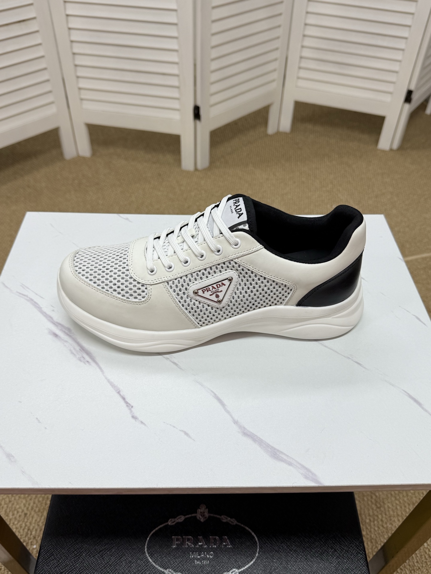 Prada Men's America's Cup Mesh Sneakers