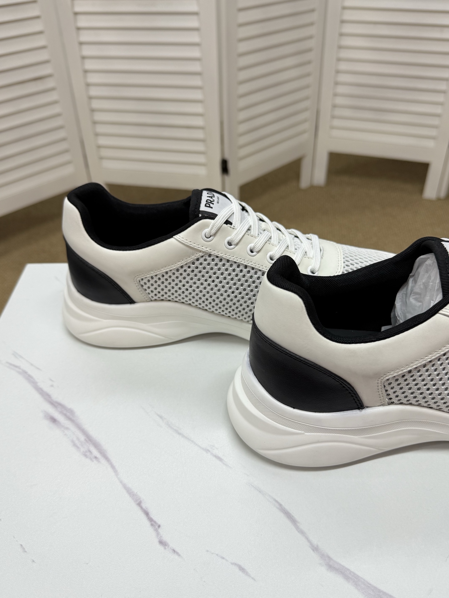 Prada Men's America's Cup Mesh Sneakers
