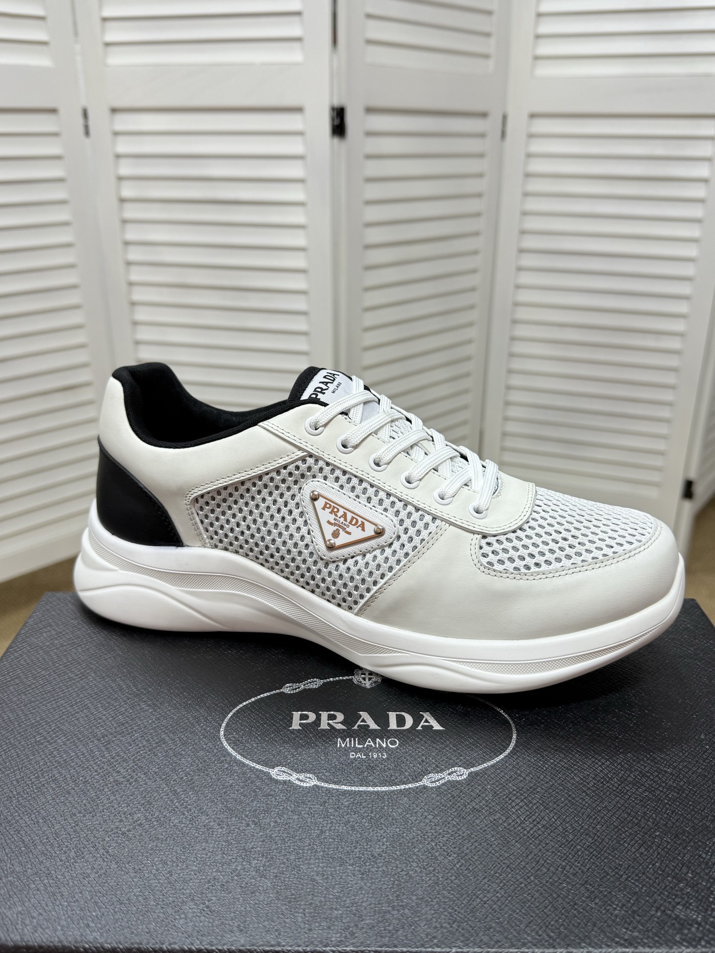 Prada Men's America's Cup Mesh Sneakers