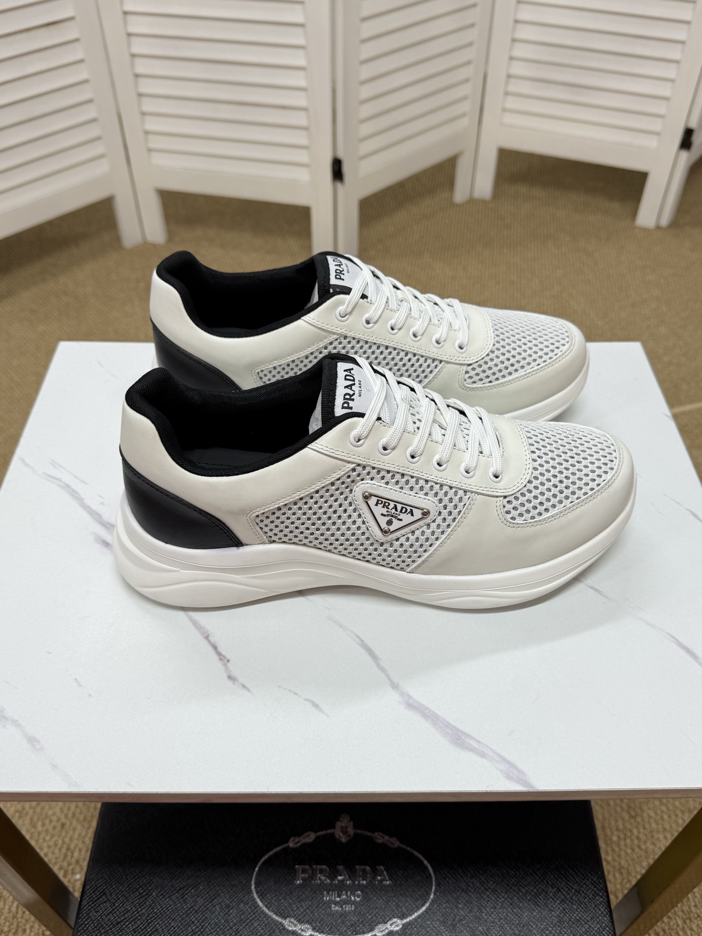 Prada Men's America's Cup Mesh Sneakers