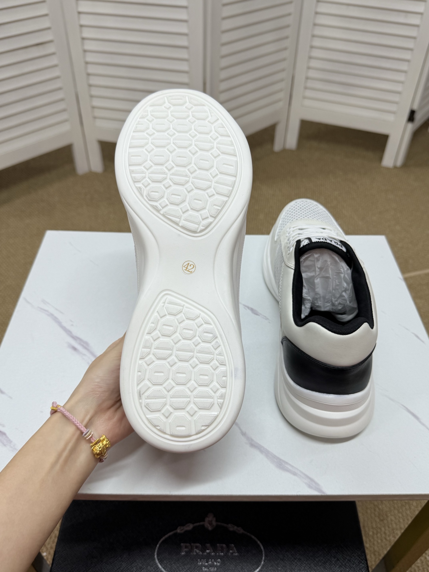 Prada Men's America's Cup Mesh Sneakers