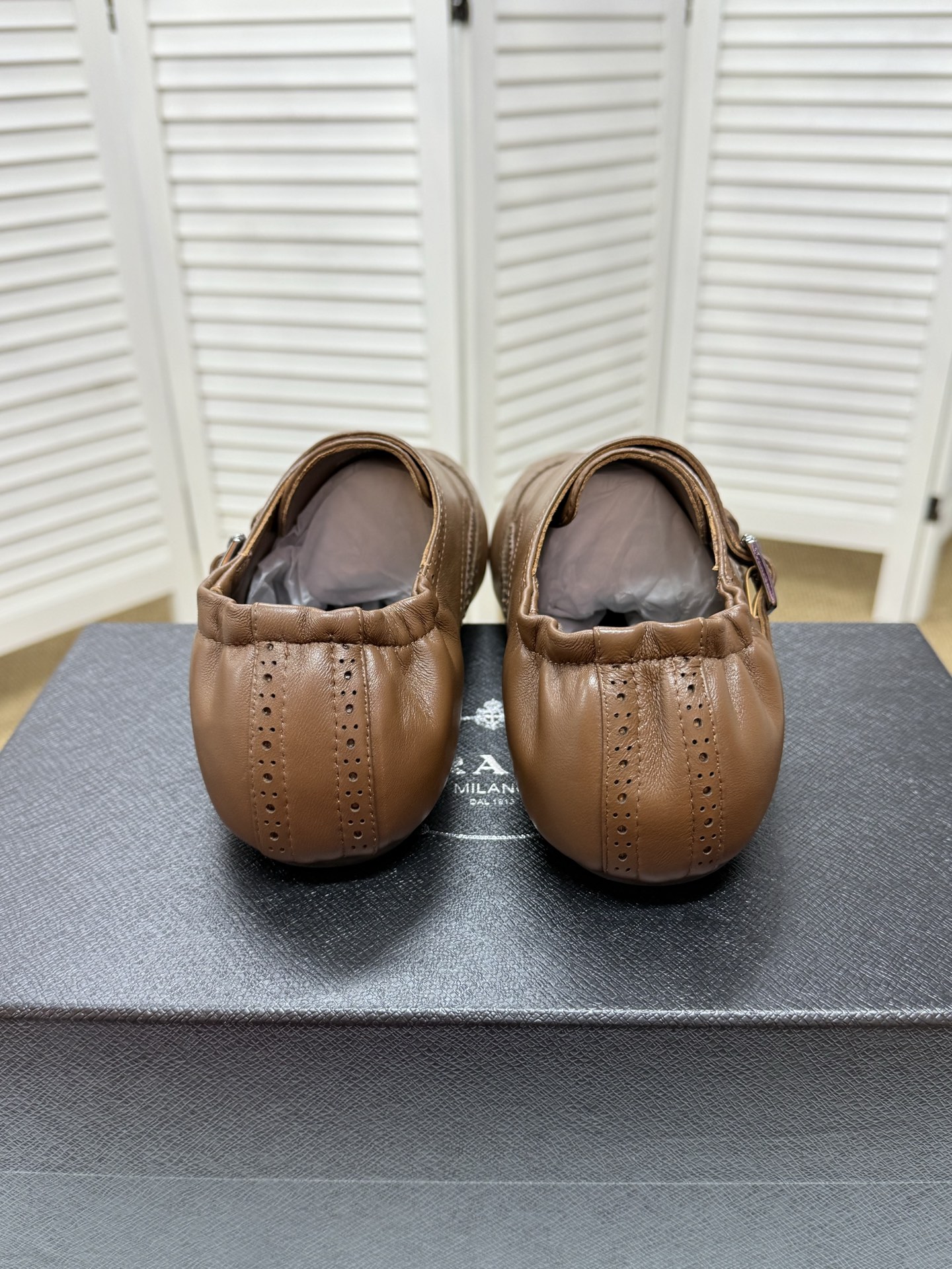 Prada Men's Brogue Double Monk Strap Loafers