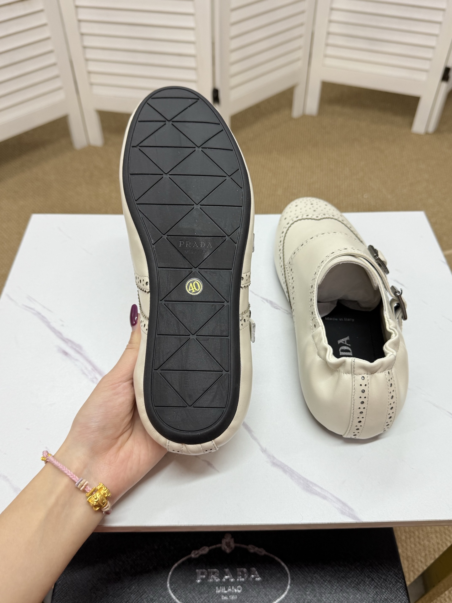 Prada Men's Brogue Double Monk Strap Loafers