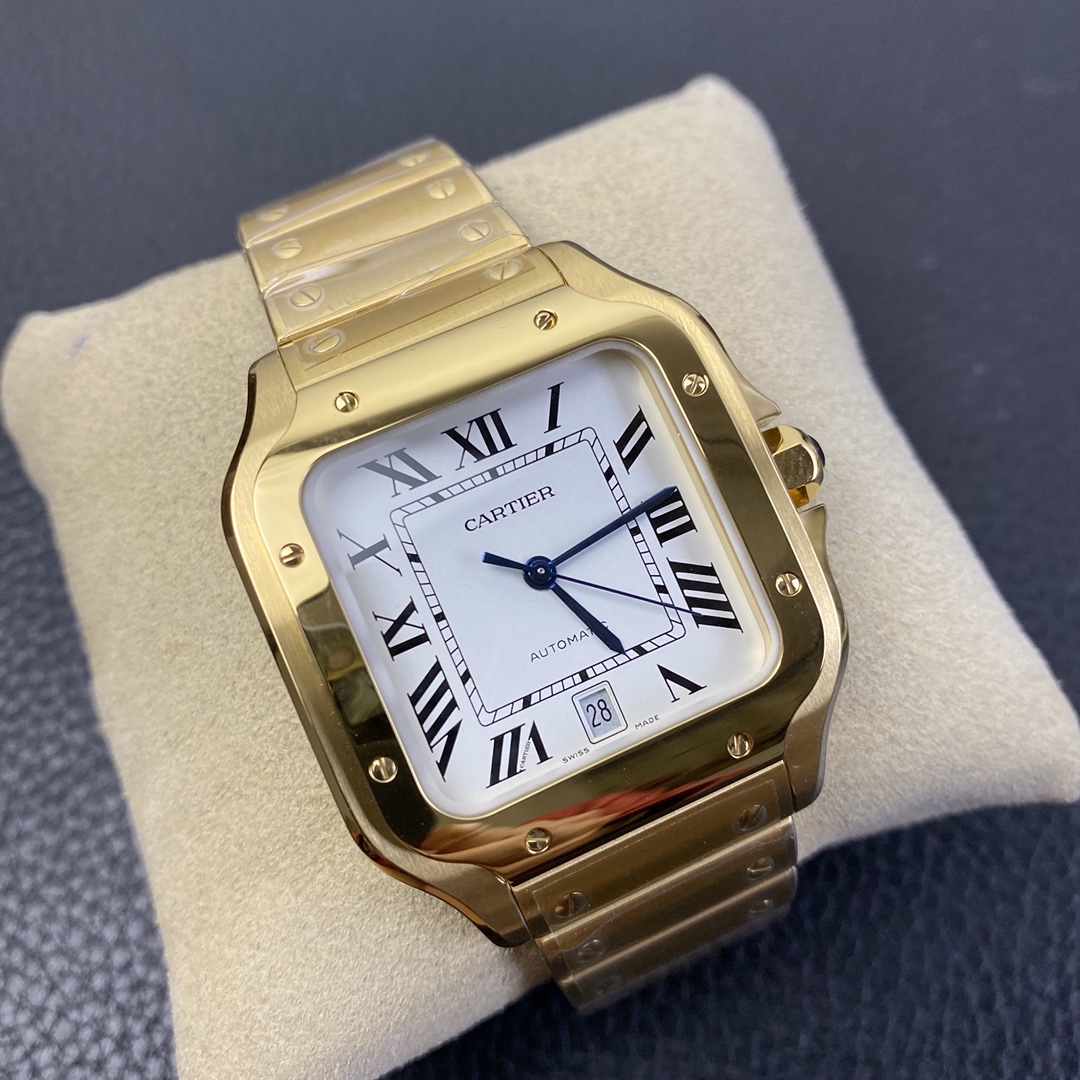 Cartier 3K New Edition Santos Men's Full Gold 