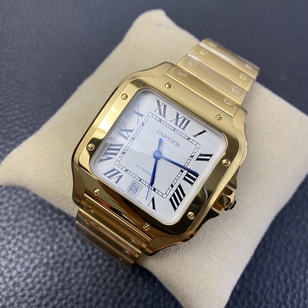 Cartier 3K New Edition Santos Men's Full Gold 