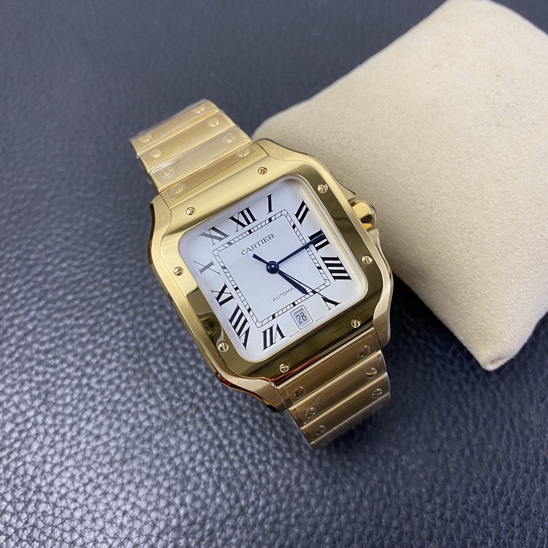 Cartier 3K New Edition Santos Men's Full Gold 